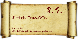 Ulrich István névjegykártya