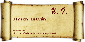 Ulrich István névjegykártya